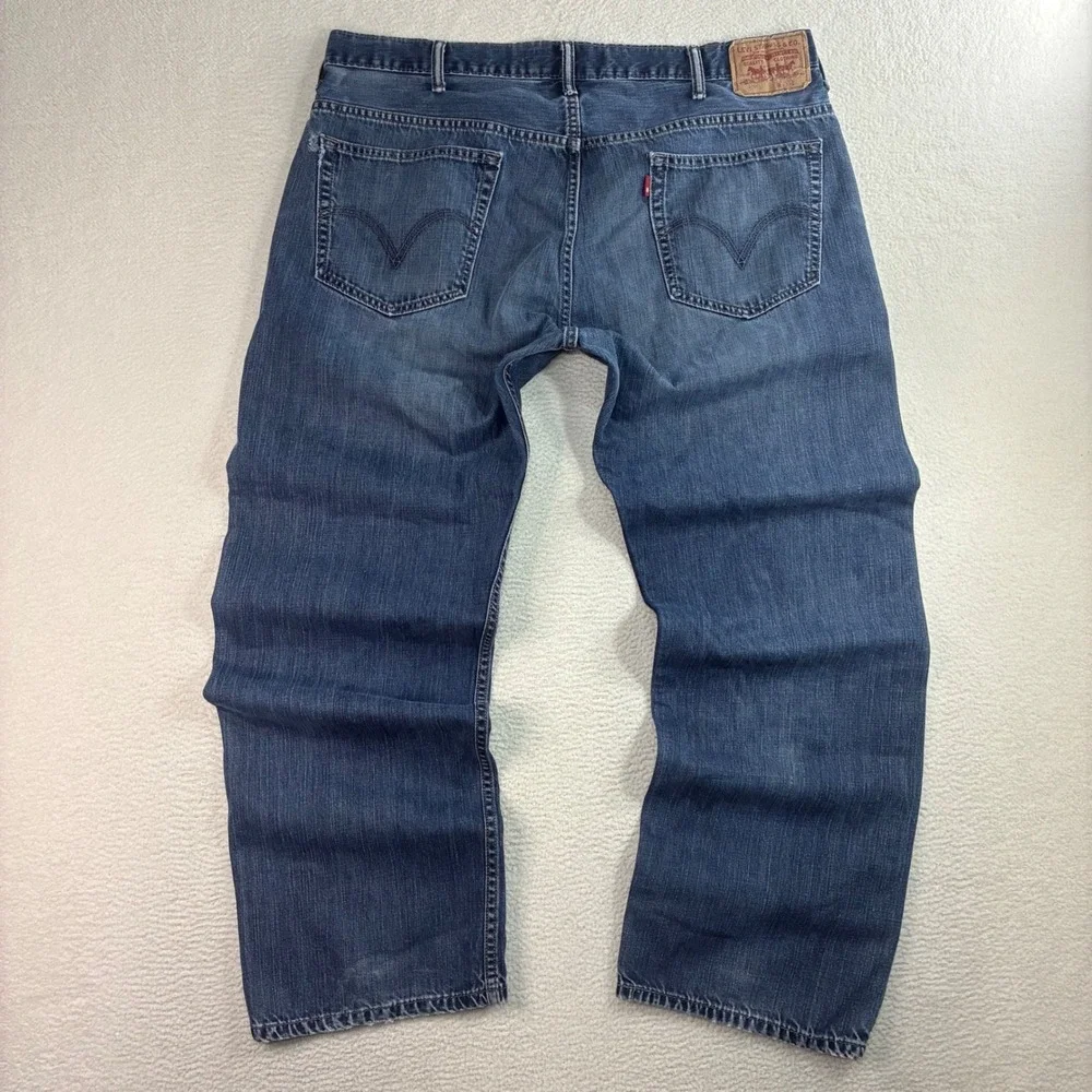 Y2K Levis 569 Loose Straight‎ Jeans Men 38x32 Blue Faded Skater Baggy Distressed